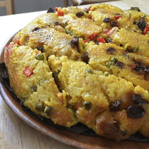 Close-up of a Filipino dish called "Bringhe".