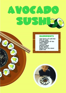 Recipe for avocado sushi.